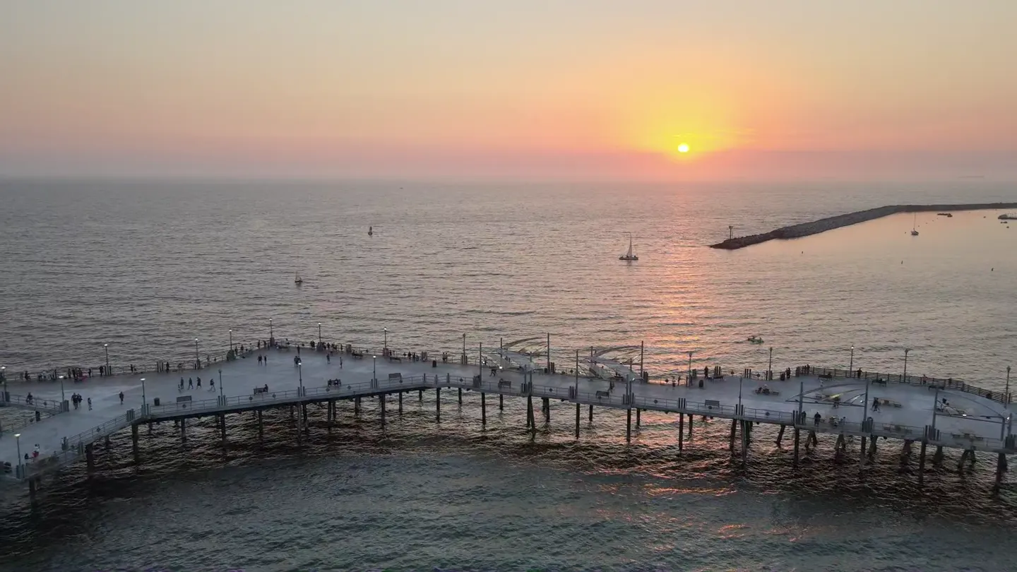 Aerial view of the Redondo Beach waterfront